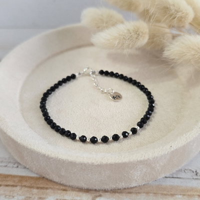 Pulsera facetada Turmalina negra 