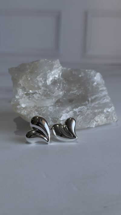 Aros corazón chapón 