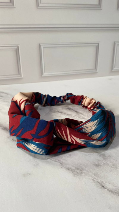 Turbante estampado bordo