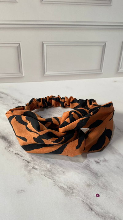 Turbante print marron