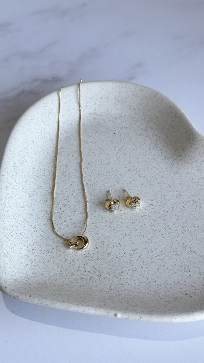 Set de cadenita y aros ac dorado