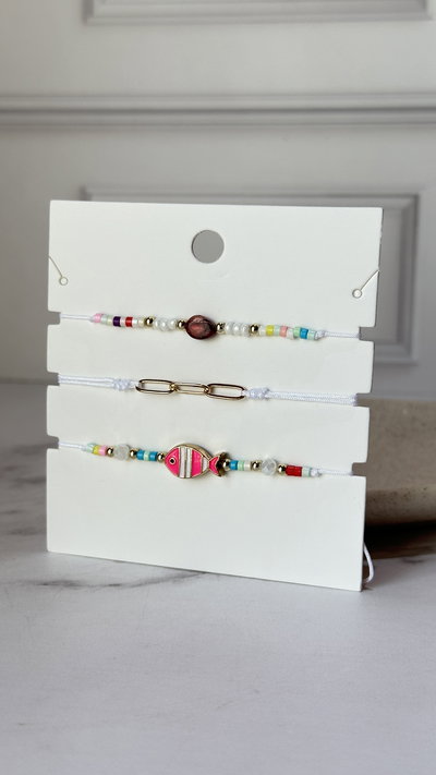 Set de 3 pulseras de hilo 