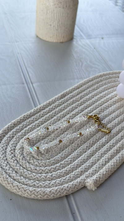 Pulsera cristales ac dorado 