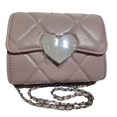 Cartera Bandolera Con Cadena Rosa