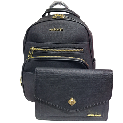 Mochila + Cartera Negra – Ardilla Roja