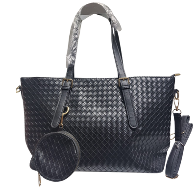 Bolso Universitario Negro Con Neceser