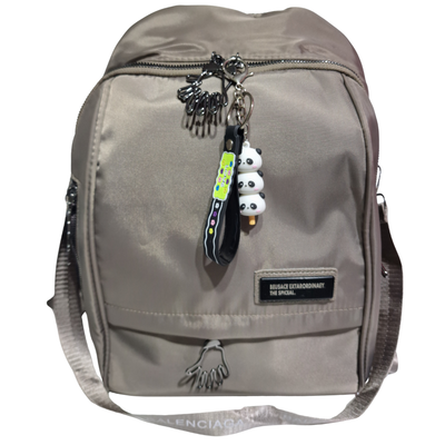 Mochila De Tela De Avión Visón Con Llavero Osito