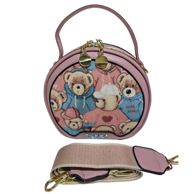Cartera Banderola Osito Rosa Viejo