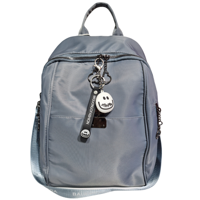 Mochila De Tela De Avión Celeste Con Cierre Mickey
