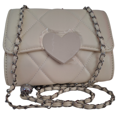 Cartera Bandolera Con Cadena Natural