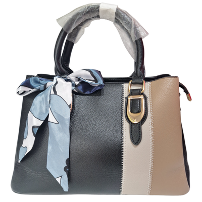 Cartera Con Pañuelo Negro Combinado