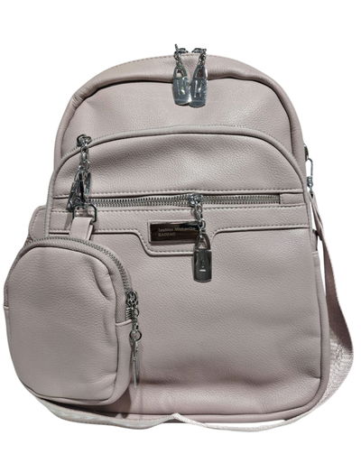 Mochila Bandolera De Ecocuero Rosa Tamaño A4