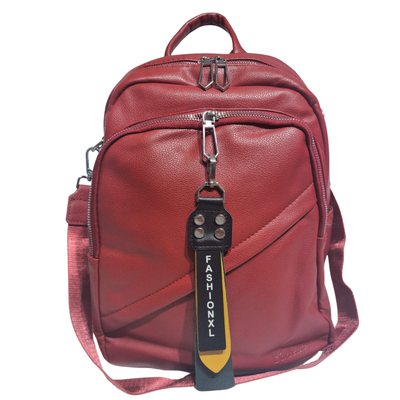Mochila De Ecocuero Bordó Marca Carbella