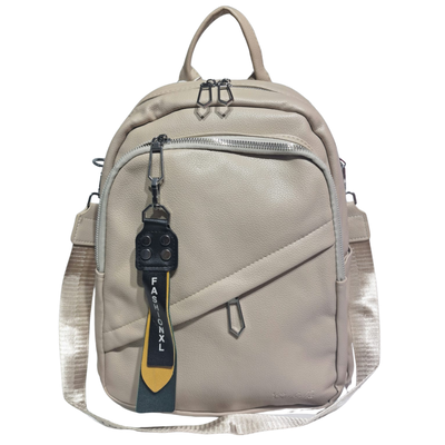 Mochila De Ecocuero Beige Marca Carbella