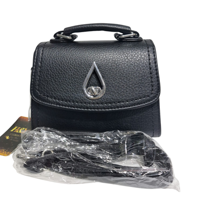 Mini Bag Gota De Ecocuero Negra