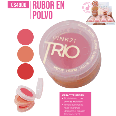 RUBOR EN POLVO TRIO 3EN1 - PINK 21