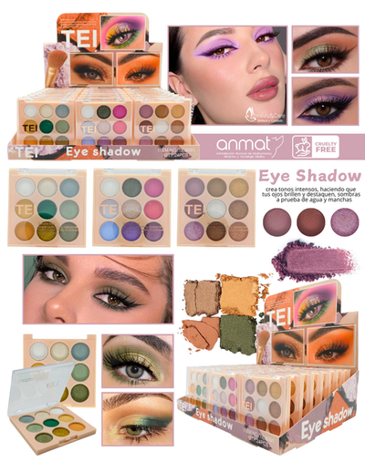 PALETA DE 9 COLORES EYE SHADOW TEI 