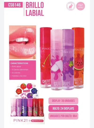 LIP GLOSS FRUTAL - PINK 21