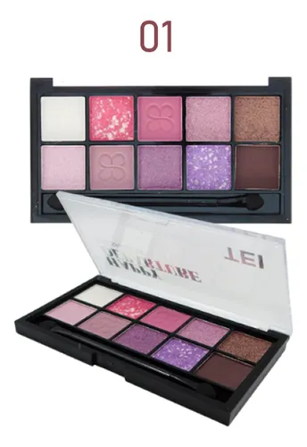 PALETA DE SOMBRAS 10 COLORES TEI 