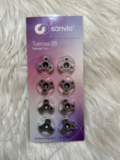 Tuercas con strass Sanvio para eje de 7 mm