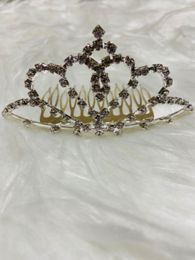 Coronitas con strass plateadas Premium