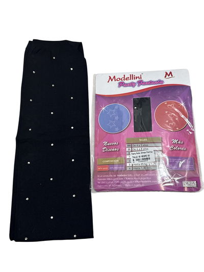 Medias Modellini negras con strass modelo Pintitas