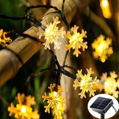 Luz Led Con Panel Solar (Con Forma de Copos)