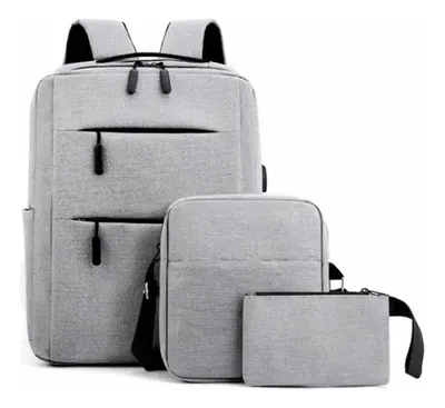Kit Mochila Antirrobo Urbana Para Notebook Morral Estuche 3 en 1