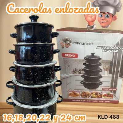 Juegos de ollas enlozada 5 unidades 