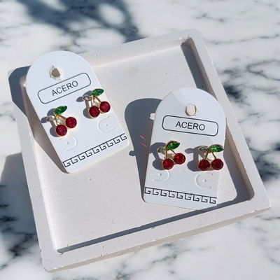 Aros cereza de acero quirúrgico 