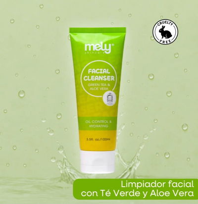 Limpiador facial te verde y aloe vera Mely 