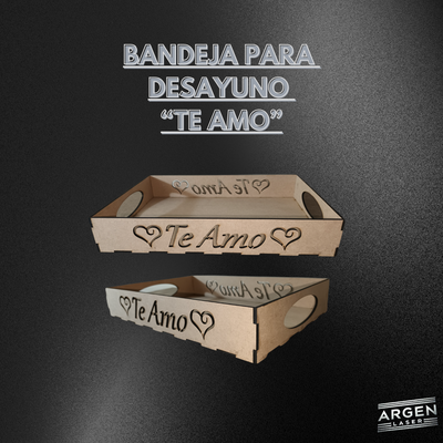 BANDEJA PARA DESAYUNO "TE AMO"