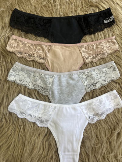 Cola less de algodon con puntilla Packs X3 (m/l)