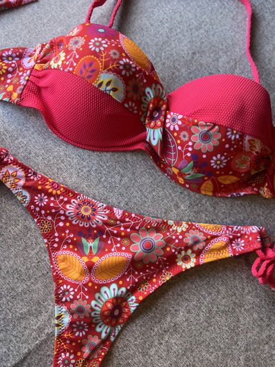 Corpiño tasa soft importada de bikini (talle 90 coral) 3114