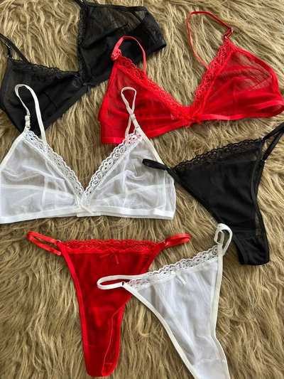 Conjunto bralette de tull (90/95/100/105)