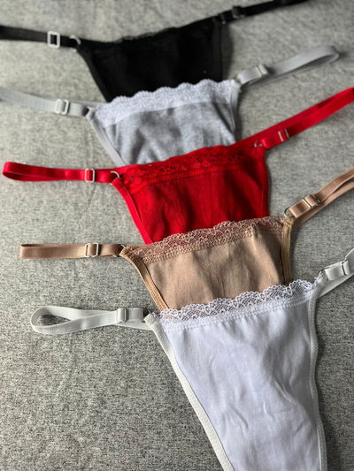 Regulable de algodón con puntilla pack x 3