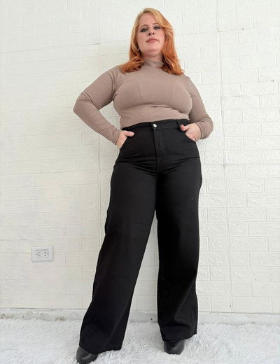 Jeans wide leg talle especial