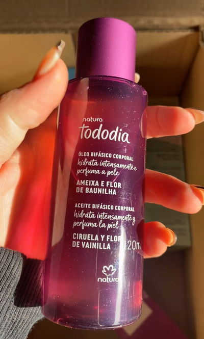 Oleo bifasico corporal ciruela y flor de vainilla 