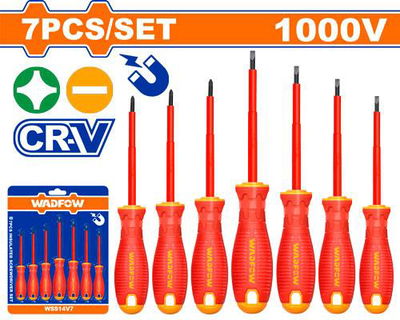 Set x 7 desornilladores aislados 1000 v WADFOW