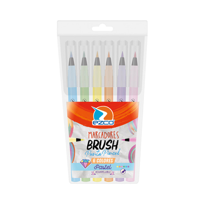 Marcadores Punta Pincel Ezco Brush Pastel x6
