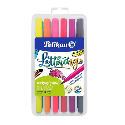 Marcadores Pelikan Punta Pincel Lettering x12