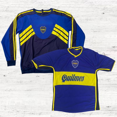 COMBO BOCA JUNIORS BUZO RETRO + CAMISETA RETRO