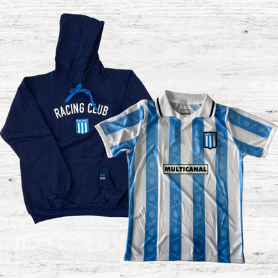 COMBO BUZO CANGURO + CAMISETA RETRO RACING