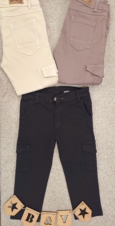 Pantalon gabardina cargo