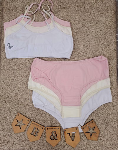Conjunto bombacha+corpiño algodón principiante