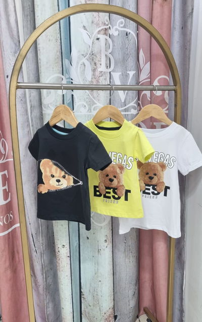 Remera algodón bebé oso