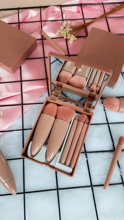 Estuche de Brochas 5pcs + Espejo