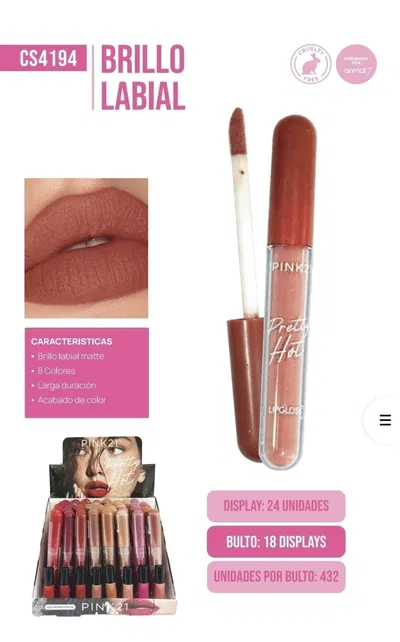 Labial Matte - brillo- PINK21