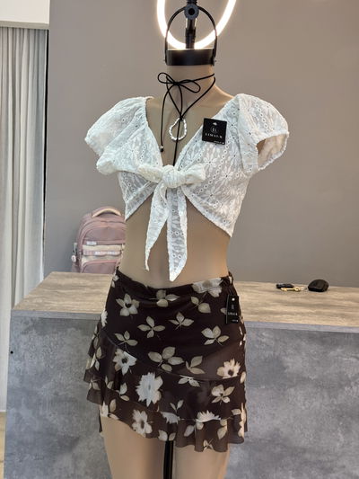 SHORTS POLLERA FLORAL 