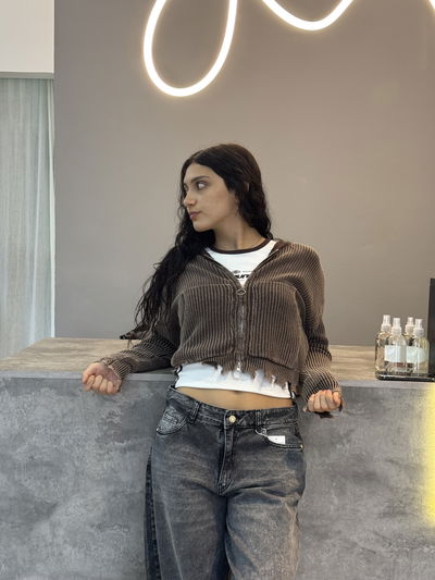 CAMPERA ROTA DOBLE CIERRE 